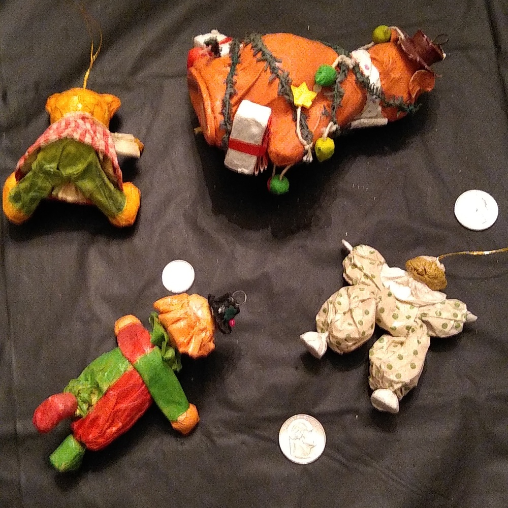 4 Paper Mache Ornaments - Picture 2 of 7
